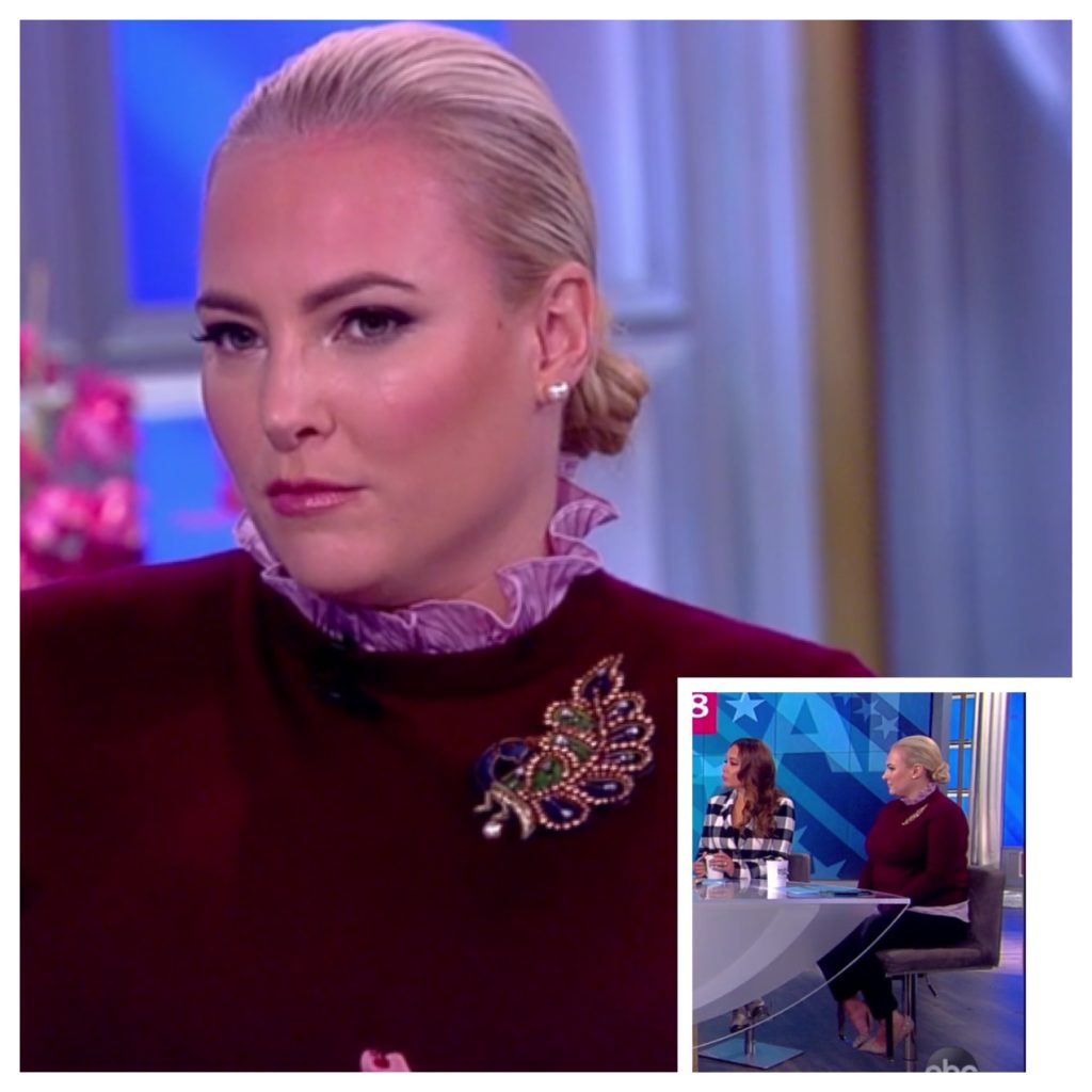 Meghan McCain's Pink and Burgundy Layered Sweater