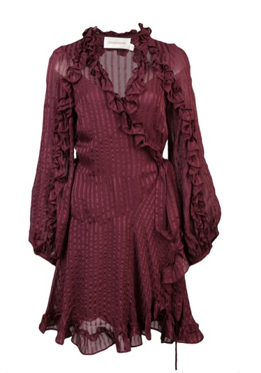 Morgan Stewart's Burgundy Wrap Dress on Nightly Pop
