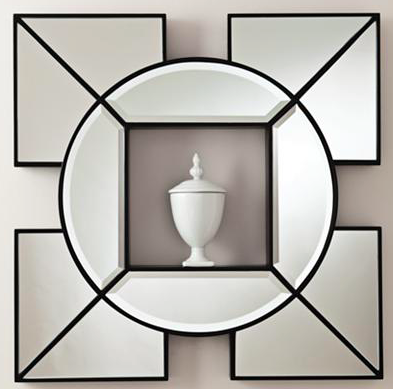 Jackie Goldschneider’s Geometric Wall Mirrors In Her Dining Room