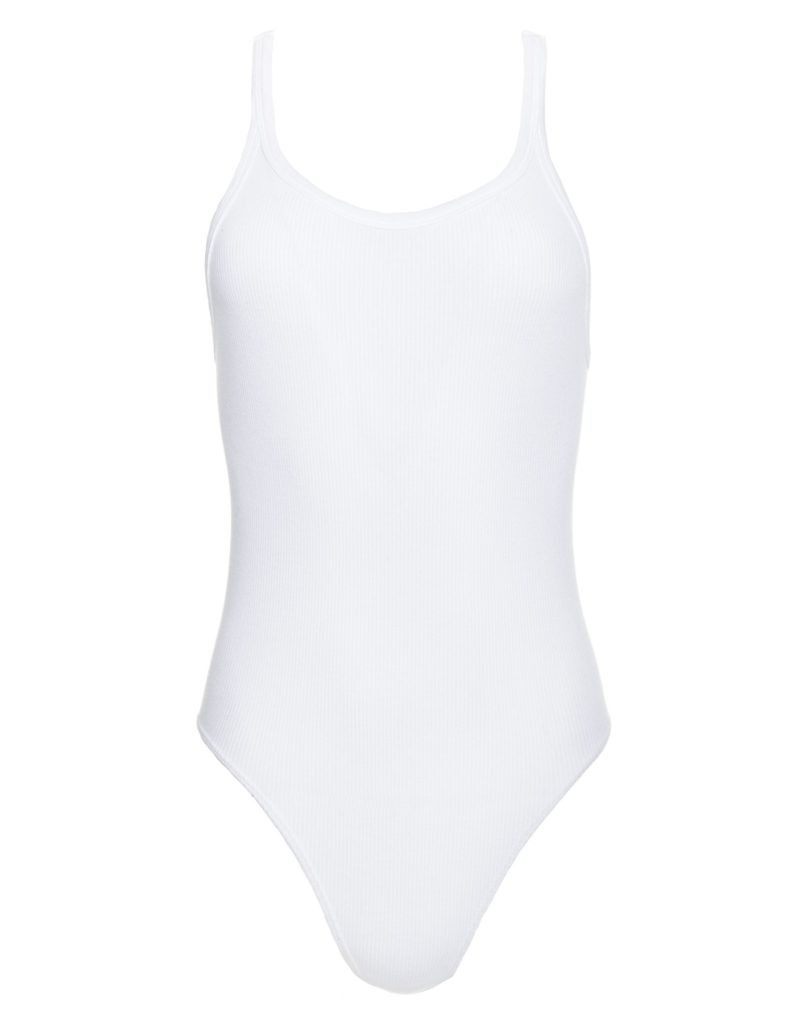 Kourtney Kardashian's White Ribbed Bodysuit