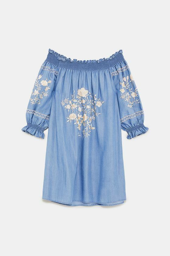 Alexis Rose's Off the Shoulder Embroidered Dress