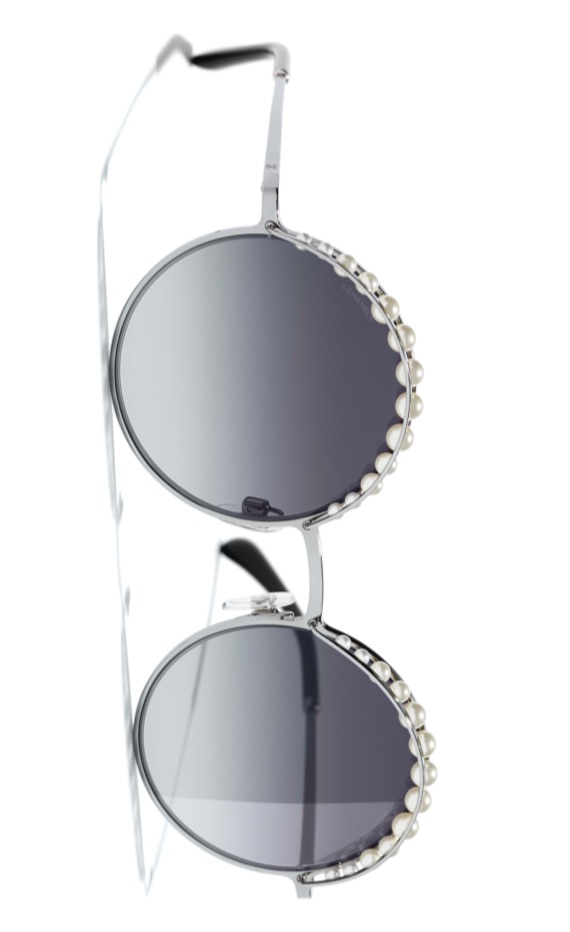 Caroline Stanbury's Round Pearl Embellished Sunglasses