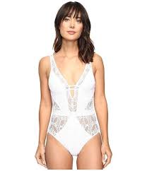 Dolores Catania's White One Piece Swimsuit