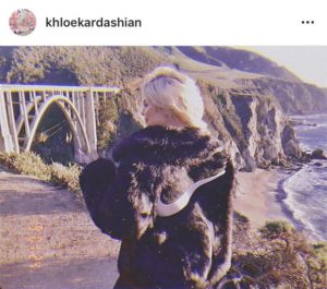 Khloe Kardashian's Black Fur Coat on Instagram