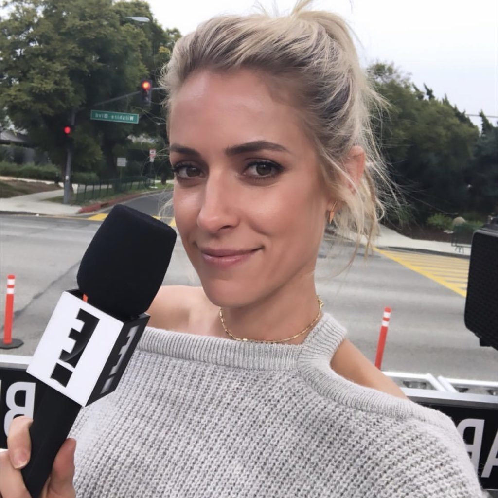 Kristin Cavallari's Grey Cold Shoulder Sweater on Instagram