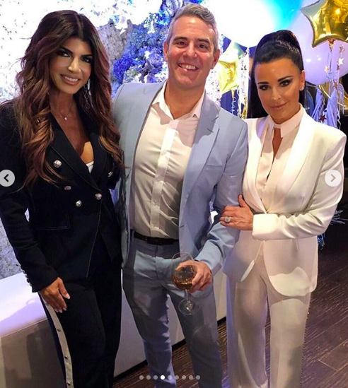 Kyle Richards' White Pants at Andy Cohen's Baby Shower