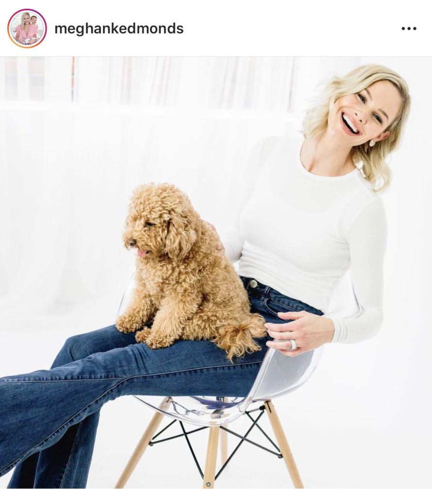 Meghan King Edmonds’ Clear Chair With Wood Legs On Instagram