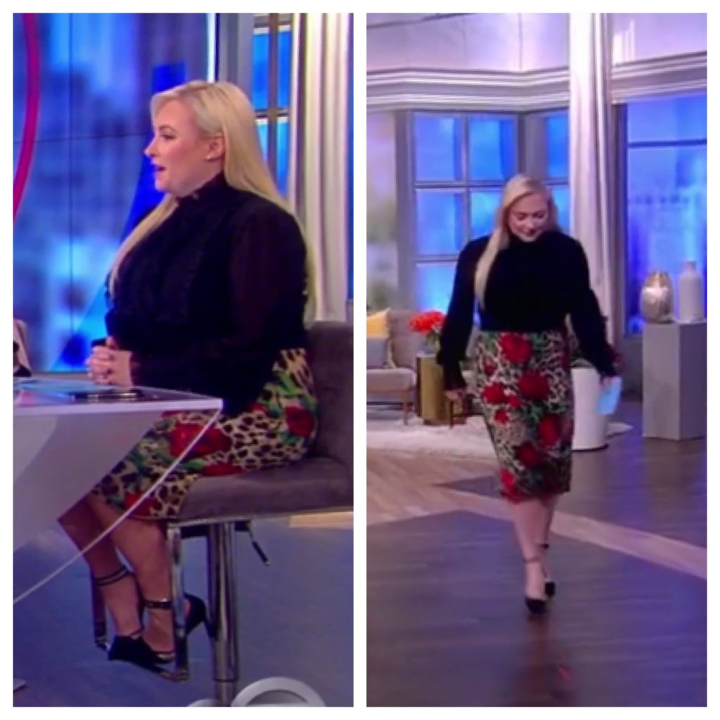 Meghan McCain's Leopard Print Skirt and Black Blouse