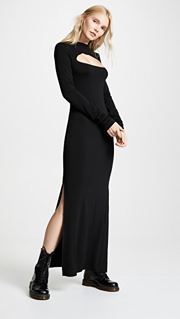 Stassi Schroeder's Black Cut Out Maxi Dress