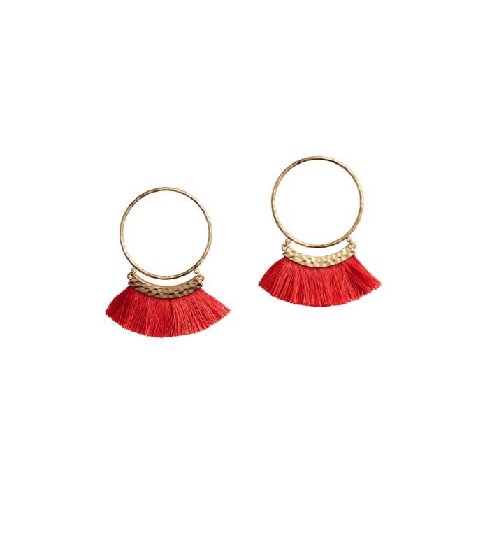 Alexis Rose's Red Fringe Earrings