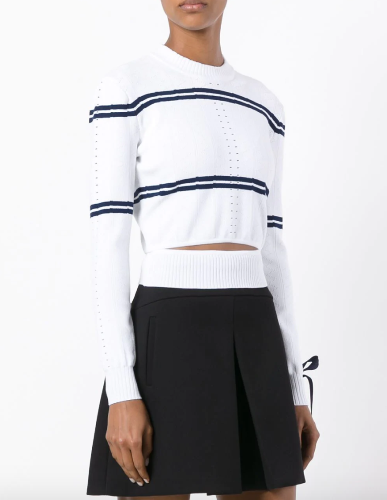 Brielle Biermann’s White Striped Sweater