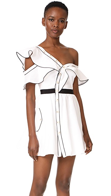 Dolores Catania's White Asymmetrical Dress