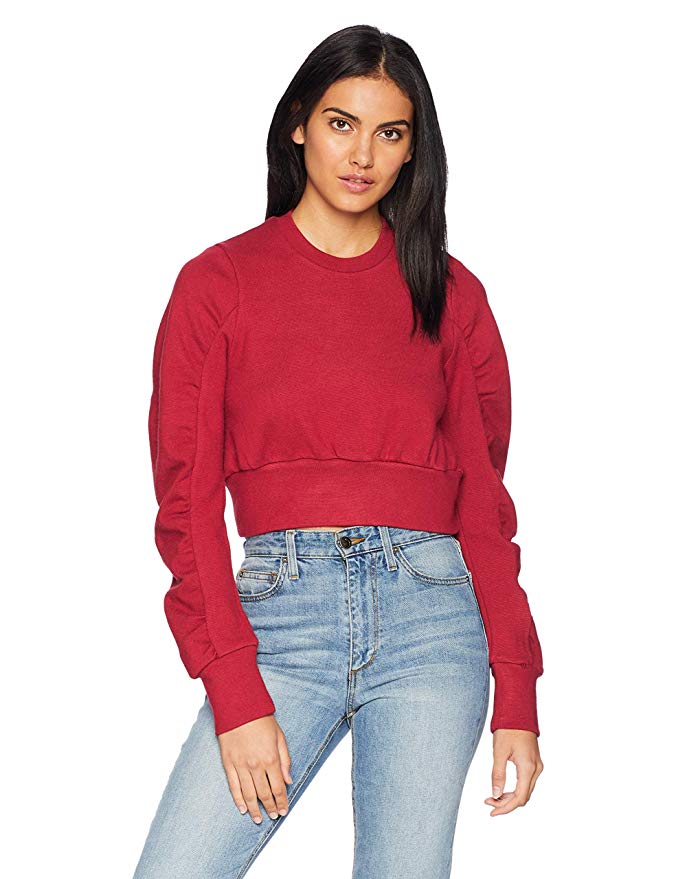 Hannah Brown's Red Cropped Sweatshirt
