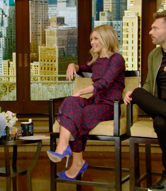 Kelly Ripa's Blue and Red Printed Dress