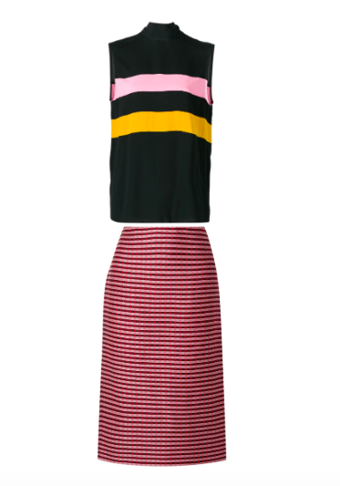 Kelly Ripa's Pink Striped Skirt and Top
