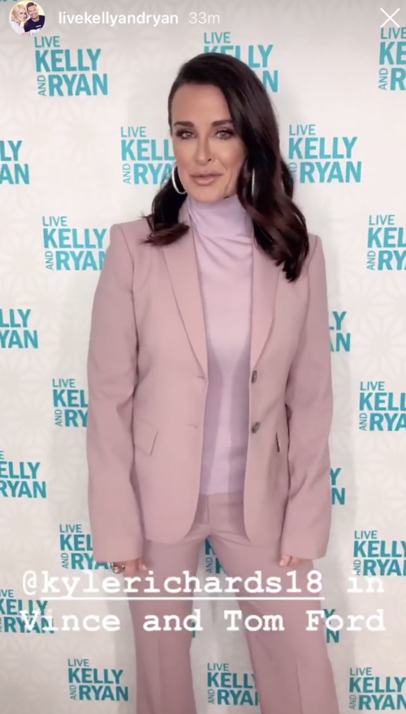 Kyle Richards' Pink Suit on Live with Kelly and Ryan