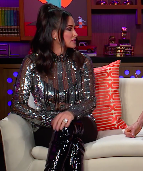 Kyle Richards' Silver Shirt on WWHL