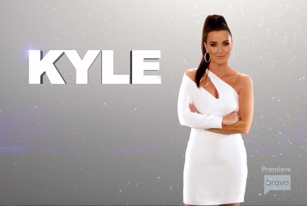 Kyle Richards' White One Sleeve Ring Dress