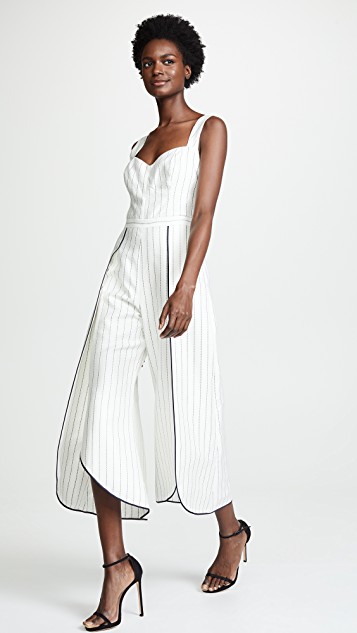 Tracy Tutor's Striped Cropped Jumpsuit