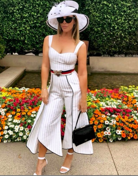 Tracy Tutor's Striped Cropped Jumpsuit