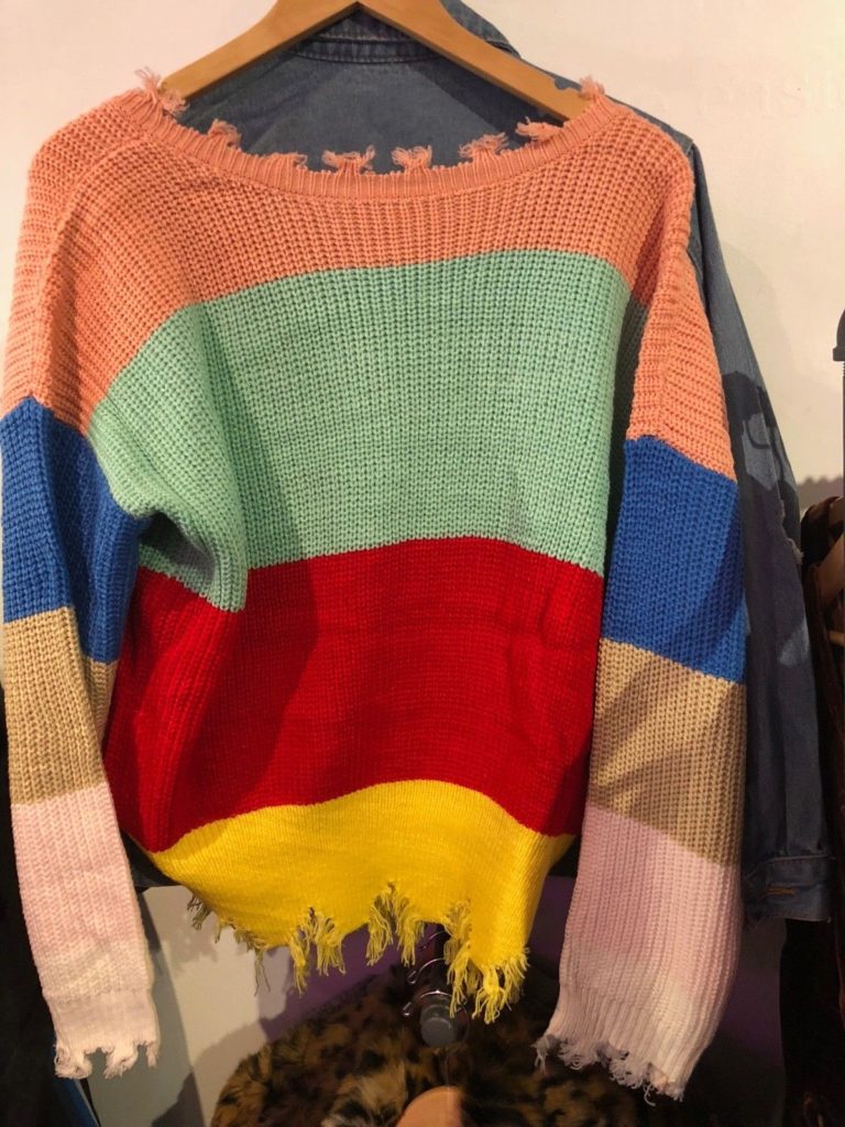 Amanda Batula’s Rainbow Striped Sweater