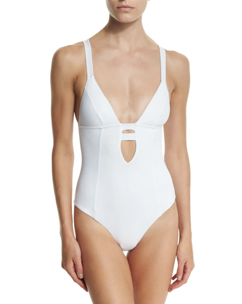 Camille Grammer's White Cutout Swimsuit