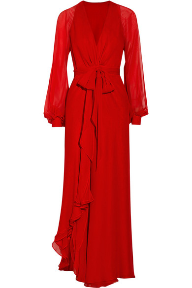 Jac Vanek's Red Long Sleeve Maxi Dress