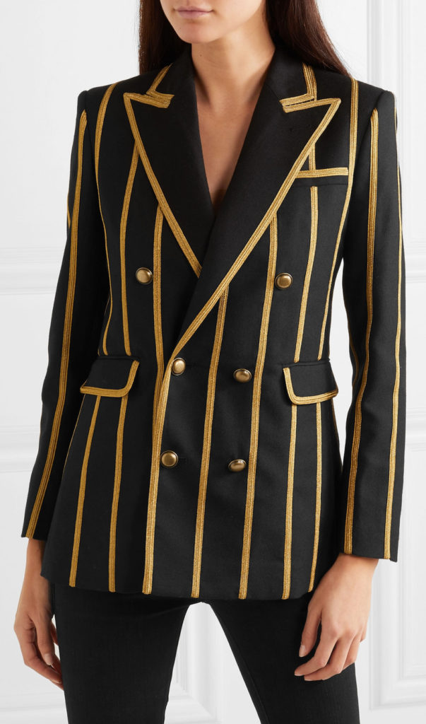 Dorinda Medley’s Black and Gold Striped Blazer
