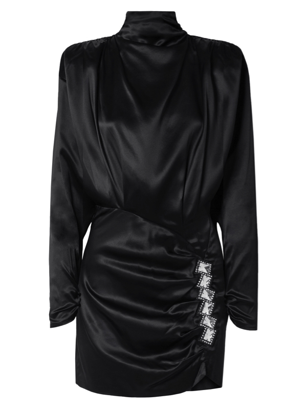Dorit Kemsley's Black Satin Ruched Dress