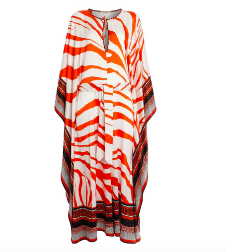 Dorit Kemsley's Red Zebra Print Caftan Dress