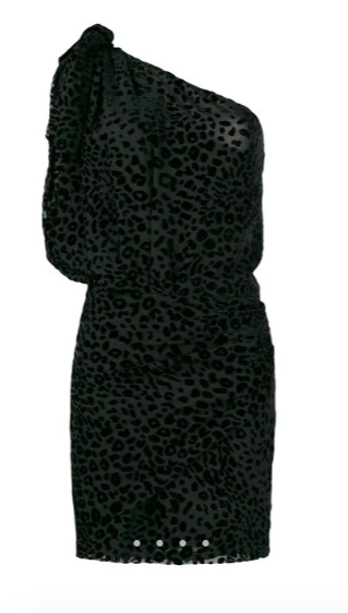 Lisa Rinna's Black Asymmetrical Leopard Dress