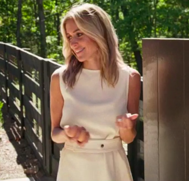 Kristin Cavallari's White Belted Sleeveless Top