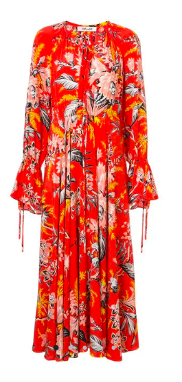 Kyle Richards' Red Floral Maxi Dress