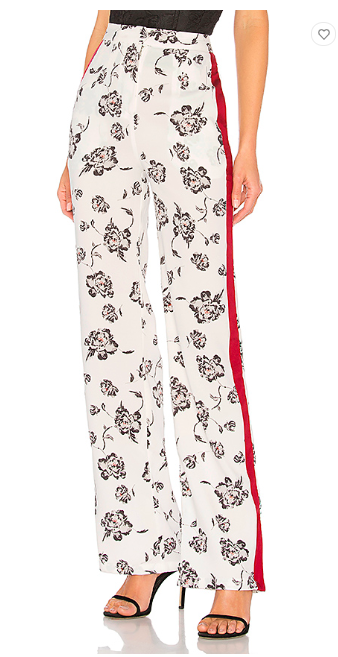 Erika Schaefers Black and White Floral Print Pants