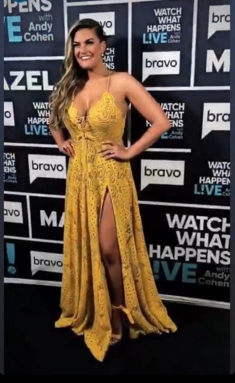 Brittany Cartwright's Yellow Lace Maxi Dress
