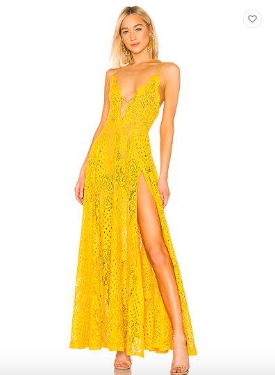 Brittany Cartwright's Yellow Lace Maxi Dress