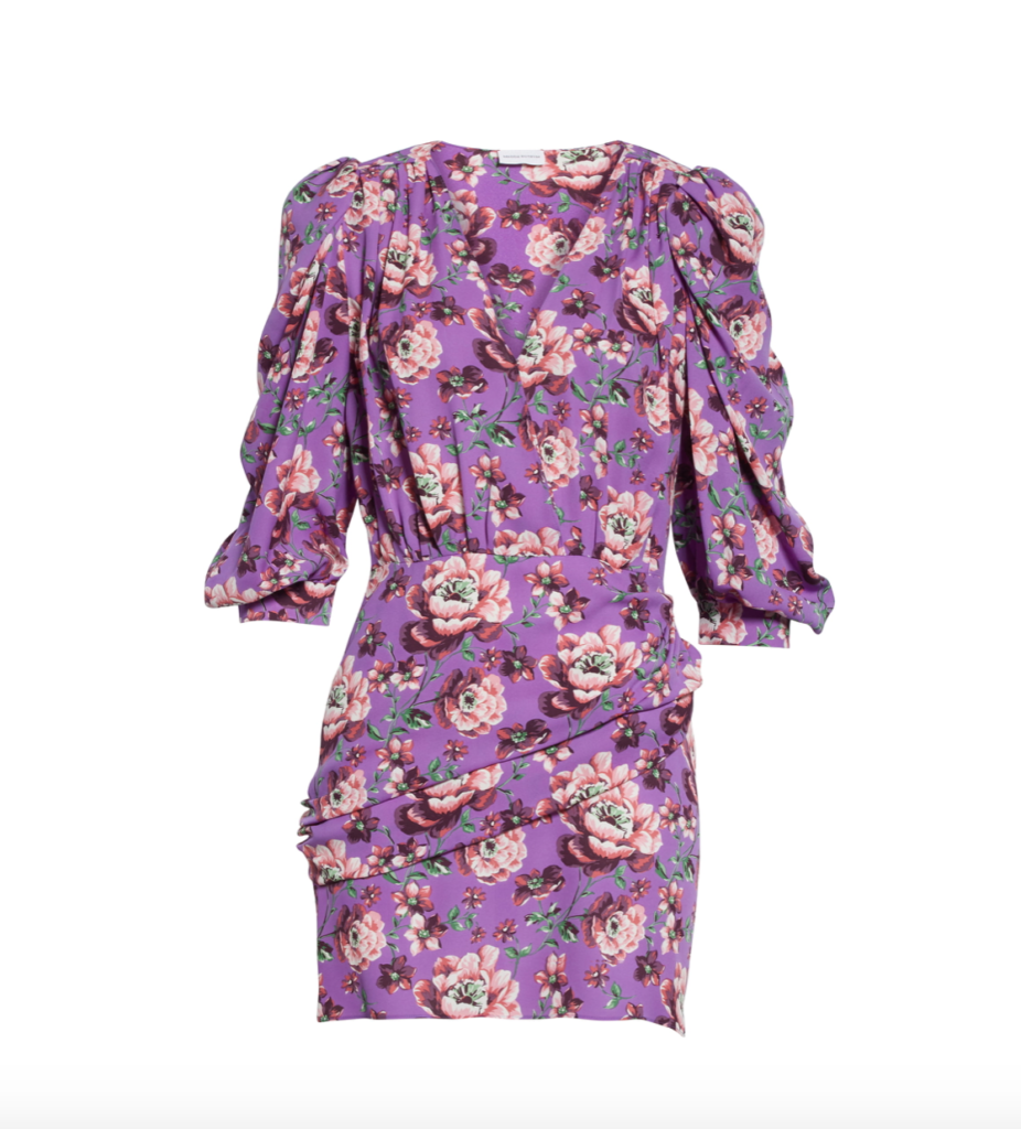 Kelly Ripa's Purple Puff Sleeve Floral Dress