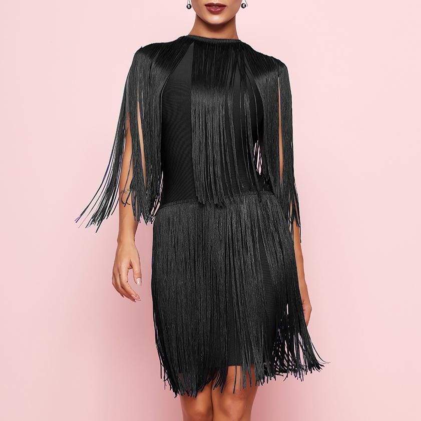 Sonja Morgan's Black Fringe Dress