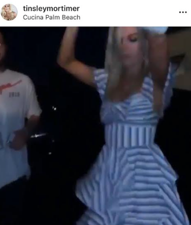 Tinsley Mortimer's Blue and White Striped Dress