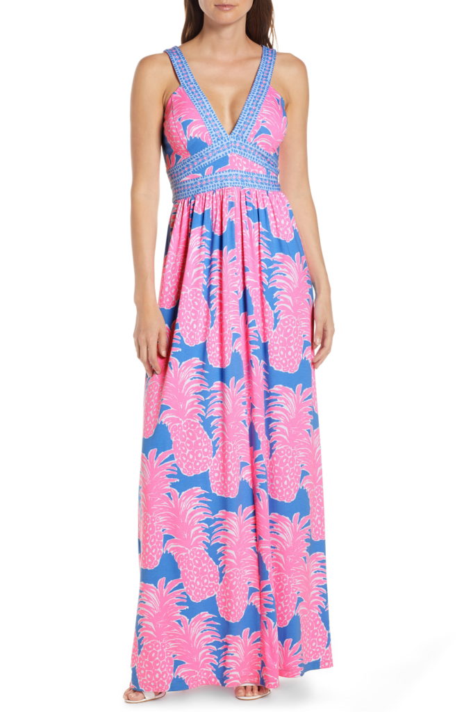 Cameran Eubanks’ Pink and Blue Maxi Dress