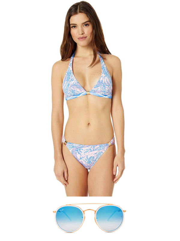 Cameran Eubanks’ Pink and Blue Printed Bikini