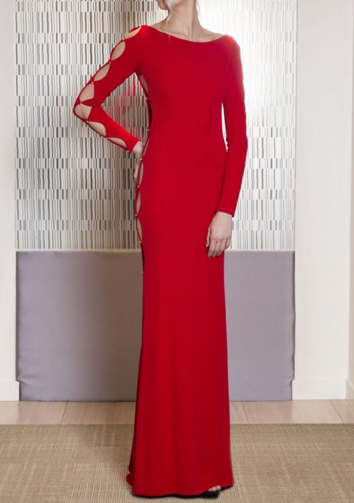 Hannah Brown’s Red Cutout Gown