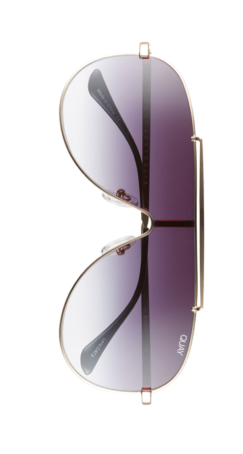 Kyle Richards' Gold Aviator Shield Sunglasses Quay