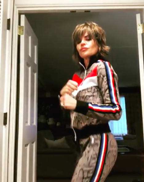 Lisa Rinna's Snake Print Tracksuit