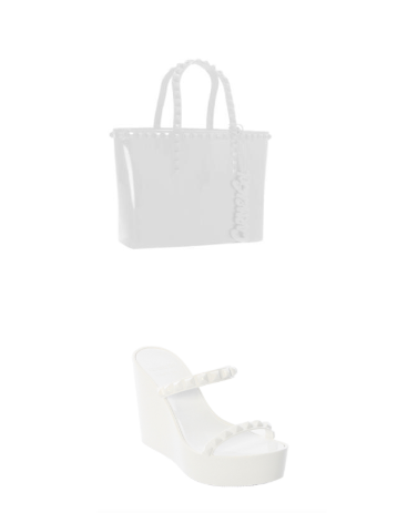 Bethenny Frankel's White Studded Wedges and Purse
