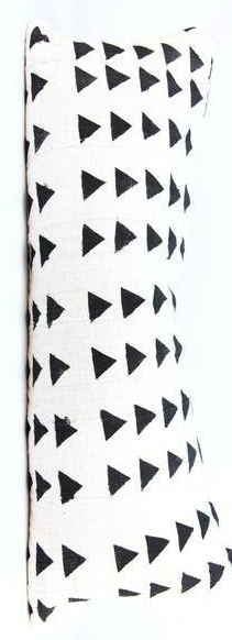 Chelsea Meissner’s Black and White Triangle Lumbar Pillow While Packing