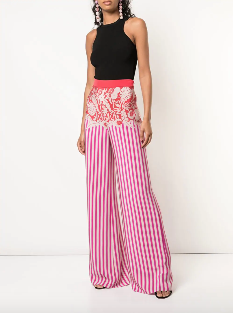 Danni Baird’s Pink and Red Printed Striped Pants