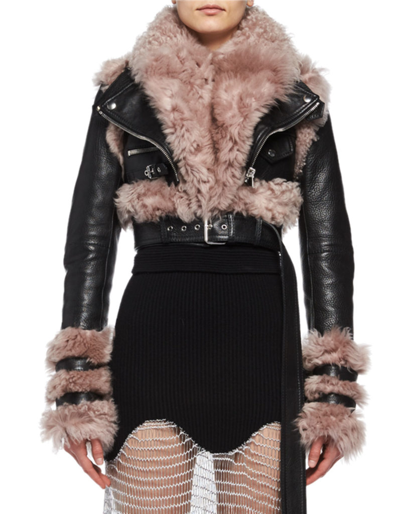 Dorit Kemsley's Fur Trim Leather Jacket