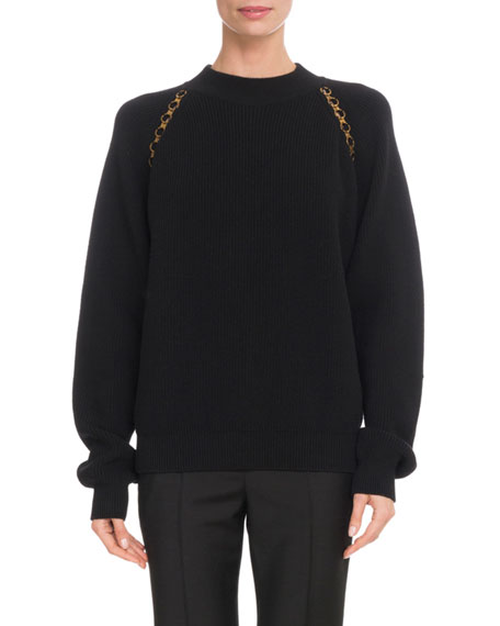 Dorit Kemsley's Black Chain Detail Sweater