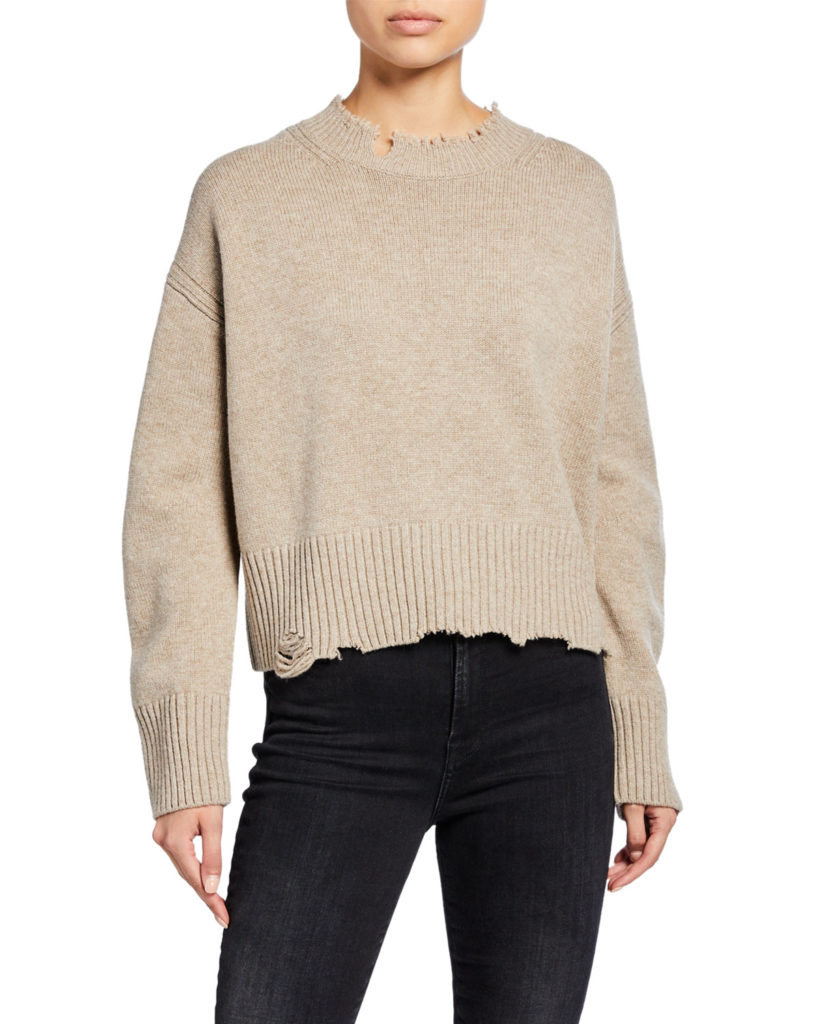 Hannah Brown’s Beige Distressed Sweater